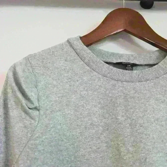 BUFFALO | David Bitton Heather Grey Pullover Crewneck Ruffled Shoulders… - Picture 4 of 4